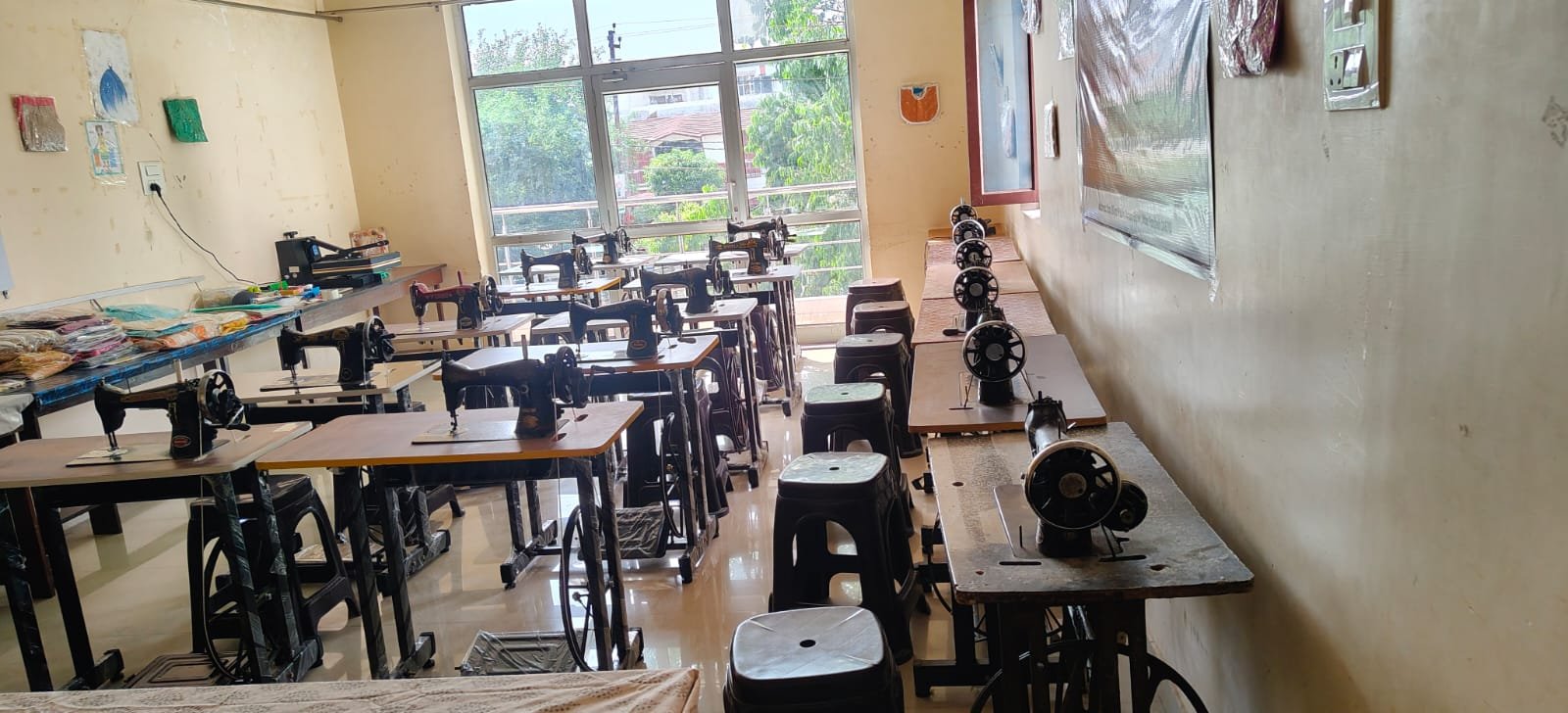 Tailoring and sewing skill development lab with training machines